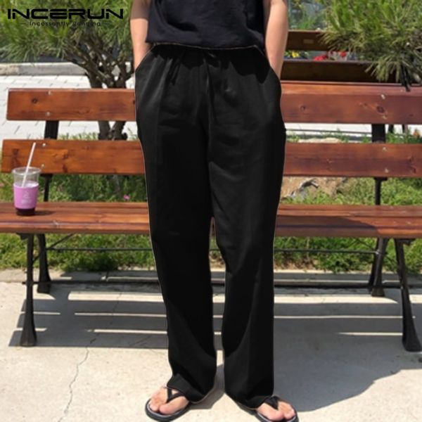 mens casual pants joggers cotton linen solid retro drawstring baggy vintage streetwear trousers pants hombre 2019 incerun s-5xl, Black
mens casual pants joggers cotton linen solid retro drawstring baggy vintage streetwear trousers pants hombre 2019 incerun s-5xl, Black
