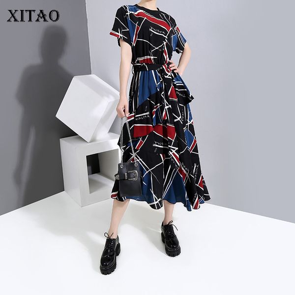 xitao korean style fashion floral dress women bandage loose plus size short sleeve irregular ruffled dresses summer new dmy5042, Black;gray
xitao korean style fashion floral dress women bandage loose plus size short sleeve irregular ruffled dresses summer new dmy5042, Black;gray