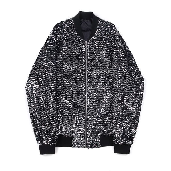 2019 new sequined bomber jacket men bling bling glitter reflective zipper coat hip hop loose night club stage streetwear coats, Black;brown
2019 new sequined bomber jacket men bling bling glitter reflective zipper coat hip hop loose night club stage streetwear coats, Black;brown