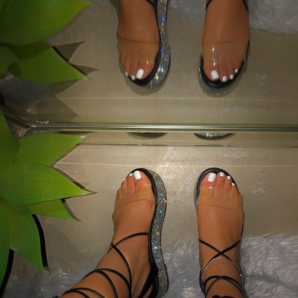fashion roman rhinestone platform new summer female sandals comfortable cross bandage sponge cake plus size women shoes, Black
fashion roman rhinestone platform new summer female sandals comfortable cross bandage sponge cake plus size women shoes, Black