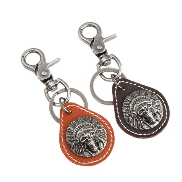 cool chieftain skull charms keychain leather pendant alloy metal chaveiro trinket key chains rings for man bag car keyring, Silver
cool chieftain skull charms keychain leather pendant alloy metal chaveiro trinket key chains rings for man bag car keyring, Silver