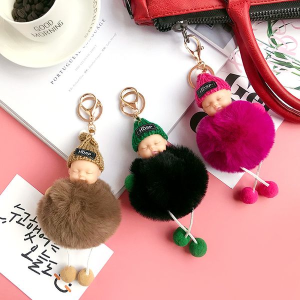 sleeping doll keychain female korean cute cartoon plush doll keychain rex rabbit hairball keychain car bag pendant, Silver
sleeping doll keychain female korean cute cartoon plush doll keychain rex rabbit hairball keychain car bag pendant, Silver