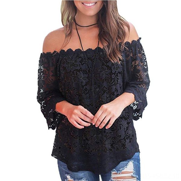 2019 women's one-line shoulder casual female 2019 women's one-line shoulder casual lace lace female, White
2019 women's one-line shoulder casual female 2019 women's one-line shoulder casual lace lace female, White