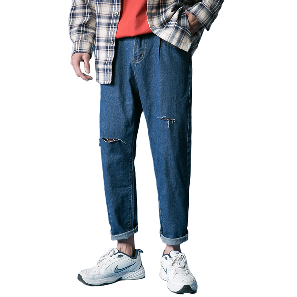 new loose jeans men streetwear destroyed ripped jeans homme hip hop broken modis male pencil biker embroidery patch pants, Blue
new loose jeans men streetwear destroyed ripped jeans homme hip hop broken modis male pencil biker embroidery patch pants, Blue