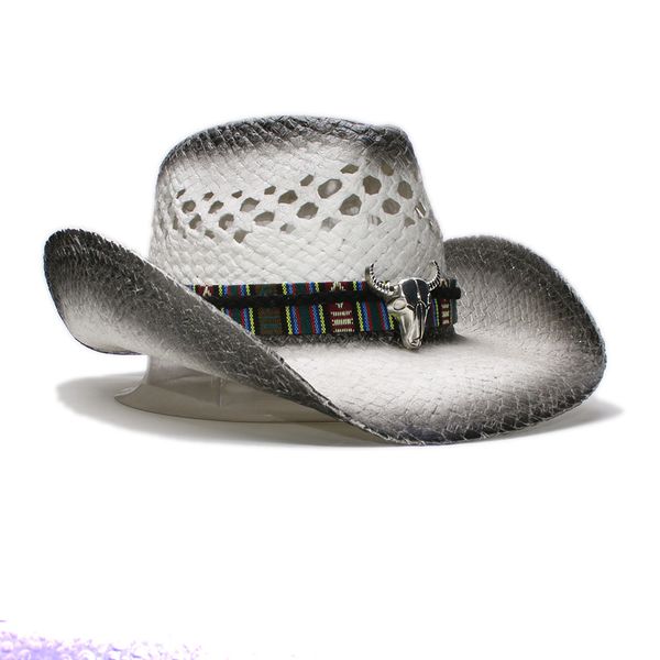 unisex's retro raffia straw wide brim sun beach hollow-out cowboy cowgirl western hat big ox bull head leather band (58cm,adjust, Blue;gray
unisex's retro raffia straw wide brim sun beach hollow-out cowboy cowgirl western hat big ox bull head leather band (58cm,adjust, Blue;gray