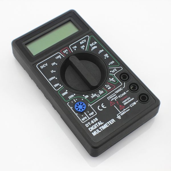 dt-838 lcd digital multimeter ac/dc 750/1000v ammeter voltmeter ohm portable electrical multi meter tester tool black
dt-838 lcd digital multimeter ac/dc 750/1000v ammeter voltmeter ohm portable electrical multi meter tester tool black