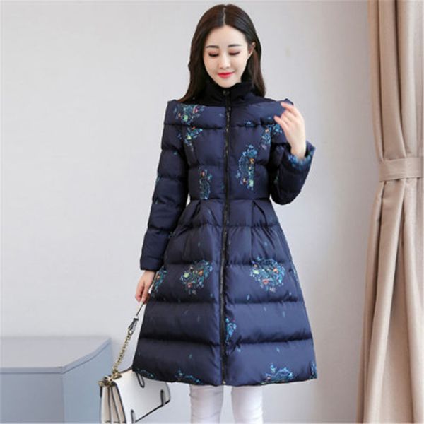 new winter women's down cotton parkas print female cotton coats plus size patchwork women long coat slim overcoats, Black
new winter women's down cotton parkas print female cotton coats plus size patchwork women long coat slim overcoats, Black