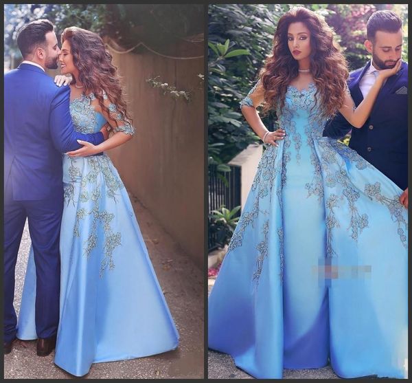 new elegant light sky blue women formal evening gowns lace appliques half long sleeve satin celebrity dress arabic dubai prom party dresses, Black
new elegant light sky blue women formal evening gowns lace appliques half long sleeve satin celebrity dress arabic dubai prom party dresses, Black