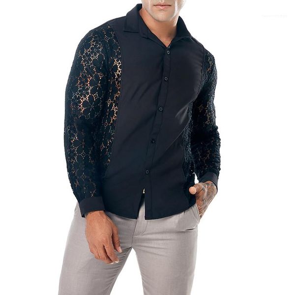 shirts fashion lace flora single breasted shirts spring autumn long sleeved casual shirt lace mens designer, White;black
shirts fashion lace flora single breasted shirts spring autumn long sleeved casual shirt lace mens designer, White;black