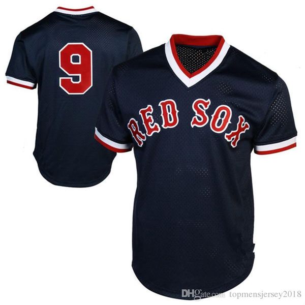 Boston 9 Ted Williams Red Sox Jersey 34 Red Sox Retro Baseball Jerseys Embroidery Logos Cheap wholesalemen