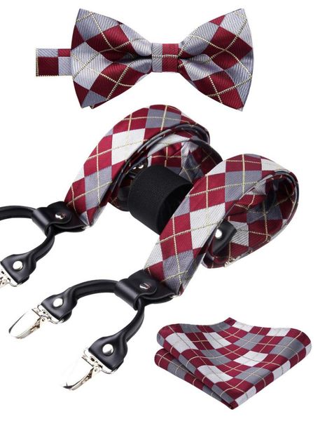 men suspenders plaid party wedding various classic 6 clips pre-tied bow tie pocket square set y shape adjustable braces s01, Blue;purple
men suspenders plaid party wedding various classic 6 clips pre-tied bow tie pocket square set y shape adjustable braces s01, Blue;purple