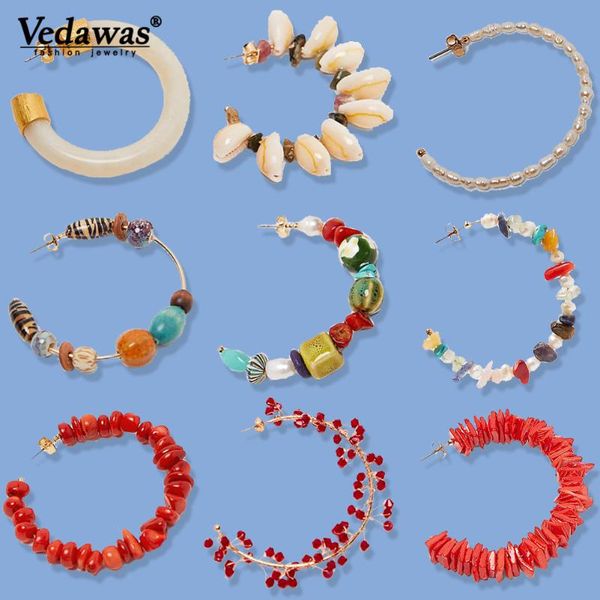 vedawas 2020 c-shape hoop earrings 32 choose handmade earrings real shell resin stone brincos for women party vacation gifts, Golden;silver
vedawas 2020 c-shape hoop earrings 32 choose handmade earrings real shell resin stone brincos for women party vacation gifts, Golden;silver