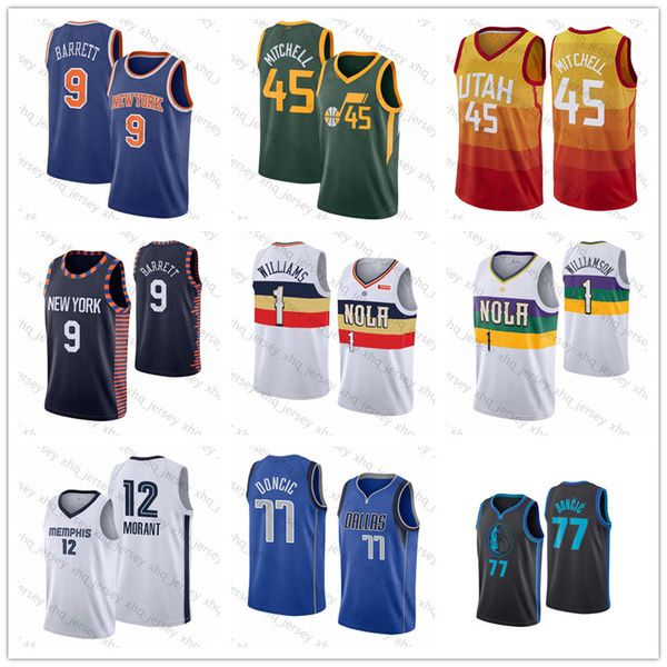 Men's Zion 1 Williamson Ja 12 Morant Luka 77 Doncic Donovan 45 Mitchell 9 RJ Barrett Basketball Jerseys
Men's Zion 1 Williamson Ja 12 Morant Luka 77 Doncic Donovan 45 Mitchell 9 RJ Barrett Basketball Jerseys
