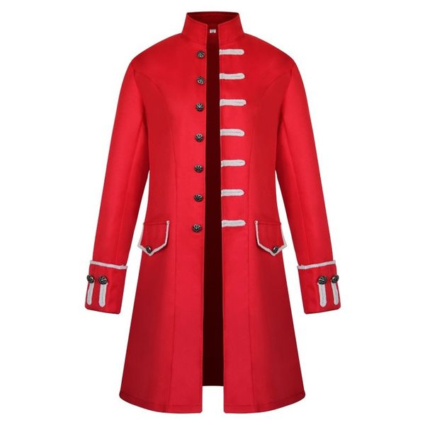 men trench coat spring steampunk jacket medieval costume long sleeve gothic brocade jacket vintage stand collar men jackets red, Black;brown
men trench coat spring steampunk jacket medieval costume long sleeve gothic brocade jacket vintage stand collar men jackets red, Black;brown