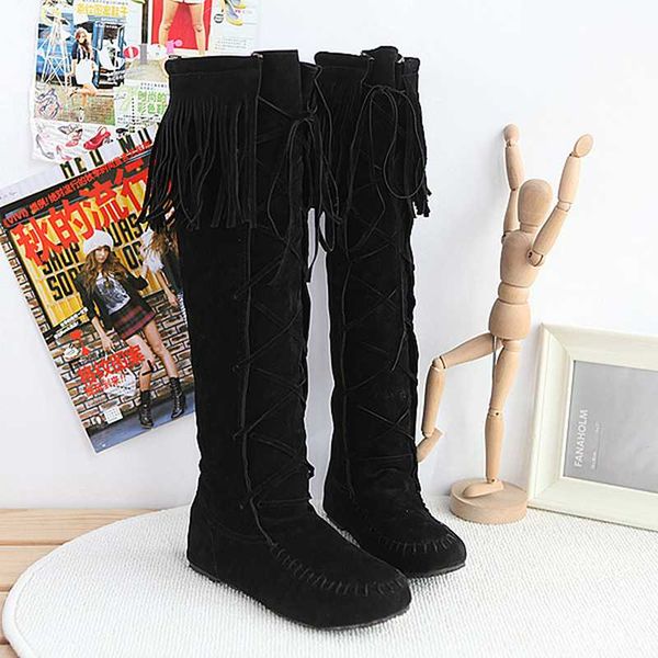 boots bohemian boho knee high boot ethnic women tassel fringe faux suede leather flat long, Black
boots bohemian boho knee high boot ethnic women tassel fringe faux suede leather flat long, Black
