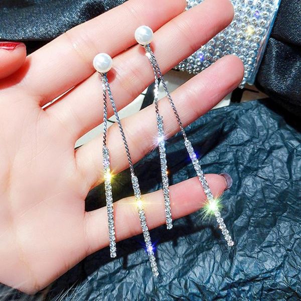 baroque pearl charm pendent snake chain tassel earrings pendientes 925 korean elegant women long stud earrings for lady women, Golden;silver
baroque pearl charm pendent snake chain tassel earrings pendientes 925 korean elegant women long stud earrings for lady women, Golden;silver