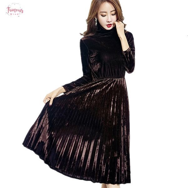 dresses for women spring autumn vintage pleated long sleeved black green turtleneck velour party dresses d7n414a, Black;gray
dresses for women spring autumn vintage pleated long sleeved black green turtleneck velour party dresses d7n414a, Black;gray