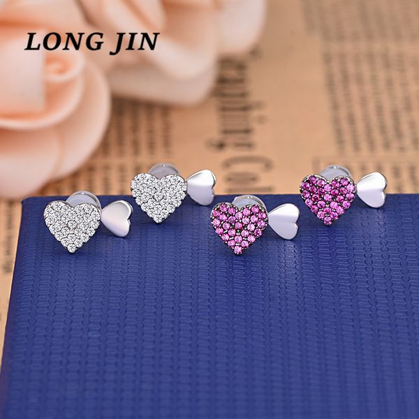 european and american new silver color and red love zircon fashion simple earring trendy small fresh for women accessories
european and american new silver color and red love zircon fashion simple earring trendy small fresh for women accessories