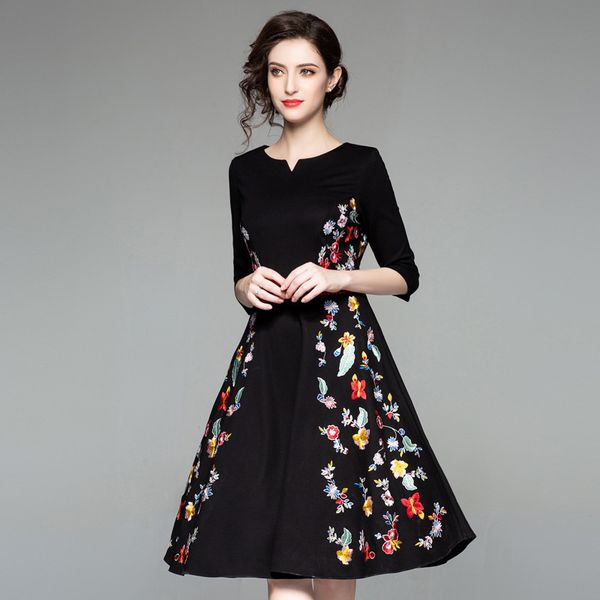 summer women designer dresses printing embroidered slim-fit black runway dress clothing ladies casual woman vestidos de noche robe skirt, Black;gray
summer women designer dresses printing embroidered slim-fit black runway dress clothing ladies casual woman vestidos de noche robe skirt, Black;gray