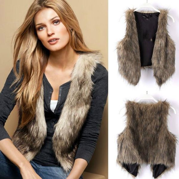new women winter faux fake fur vests fashion brown warm sleeveless vest jacket coat with waistcoat outwear 34, Black;white
new women winter faux fake fur vests fashion brown warm sleeveless vest jacket coat with waistcoat outwear 34, Black;white