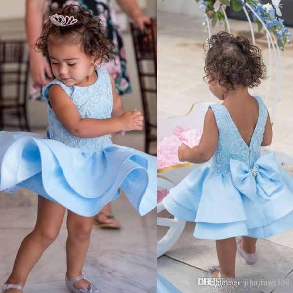2019 summer lovely baby flower girl dress princess pageant lace tulle little girls special occasion dresses, White;blue
2019 summer lovely baby flower girl dress princess pageant lace tulle little girls special occasion dresses, White;blue