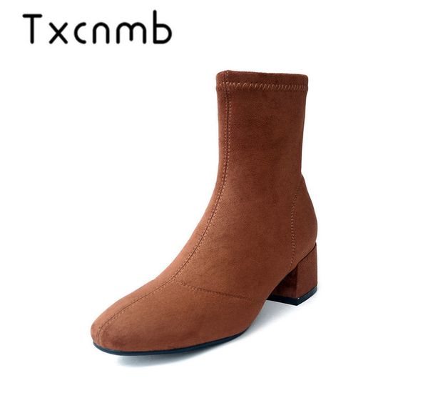 txcnmb women ankle boots square heels autumn winter socks boots fashion party wedding shoes woman stretch, Black
txcnmb women ankle boots square heels autumn winter socks boots fashion party wedding shoes woman stretch, Black