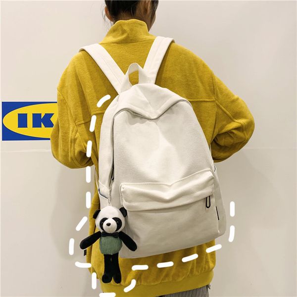solid color shoulder bag female minimalist canvas panda pendant ins original wind backpack large capacity travel bag
solid color shoulder bag female minimalist canvas panda pendant ins original wind backpack large capacity travel bag