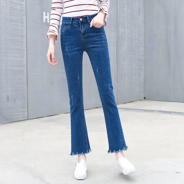 women hight waisted wide leg denim jeans stretch slim pants length jeans pockets pants ninth flare blue trousers for women
women hight waisted wide leg denim jeans stretch slim pants length jeans pockets pants ninth flare blue trousers for women