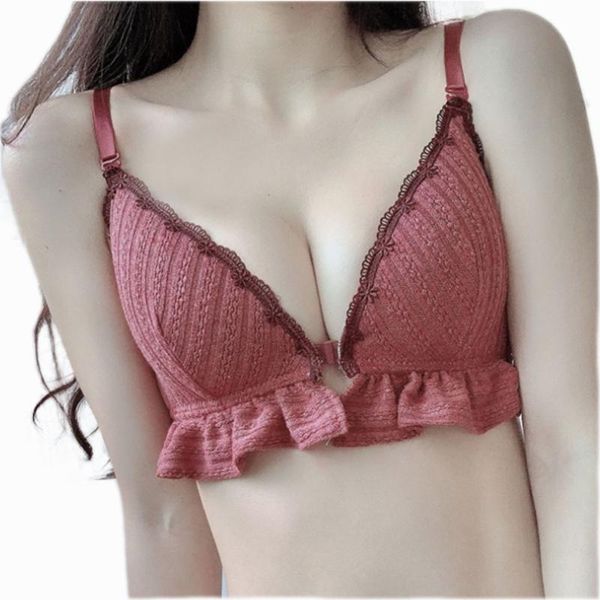 bras french lace wireless front closure for women lingerie comfort push up bra adjustedtriangle cup backless bralette, Red;black
bras french lace wireless front closure for women lingerie comfort push up bra adjustedtriangle cup backless bralette, Red;black
