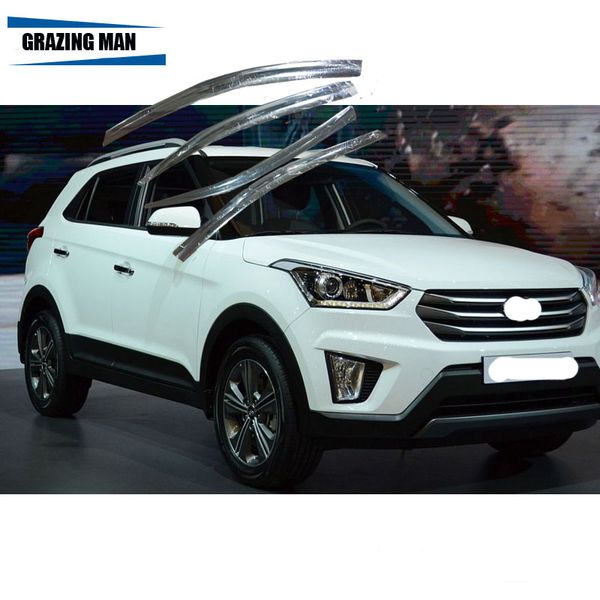 4 chrome aluminum alloy car window visor wind deflector sun rain guard defletor for ix25 creta
4 chrome aluminum alloy car window visor wind deflector sun rain guard defletor for ix25 creta