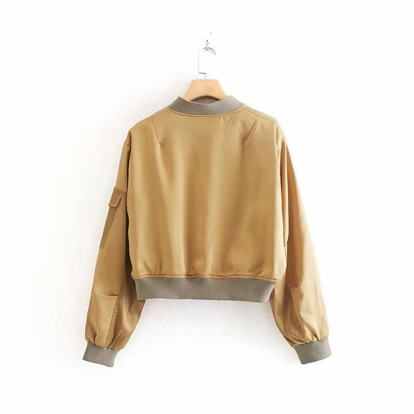 europe and america women's dress 2019 spring and autumn new style thin stand collar satin textured jacket women's, Black;brown
europe and america women's dress 2019 spring and autumn new style thin stand collar satin textured jacket women's, Black;brown