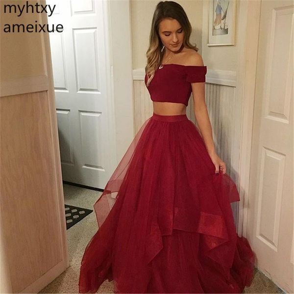 two piece burgundy plus size prom dresses boat neck short sleeves a line long formal party dresses tiered tulle skirt 2019 new, White;black
two piece burgundy plus size prom dresses boat neck short sleeves a line long formal party dresses tiered tulle skirt 2019 new, White;black