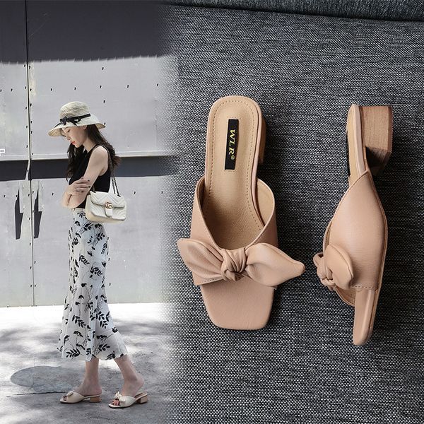 2020 summer slippers women chunky heel slides butterfly-knot slipper outdoor flip flops big size shoes casual sandalias mujer, Black
2020 summer slippers women chunky heel slides butterfly-knot slipper outdoor flip flops big size shoes casual sandalias mujer, Black