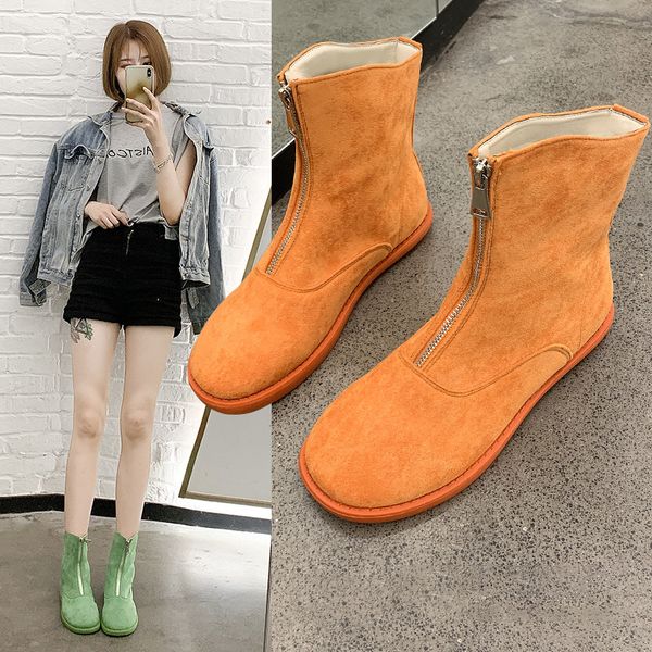 2019 autumn new suede booties women's fashion simple solid color zipper decoration comfortable casual boots, Black
2019 autumn new suede booties women's fashion simple solid color zipper decoration comfortable casual boots, Black