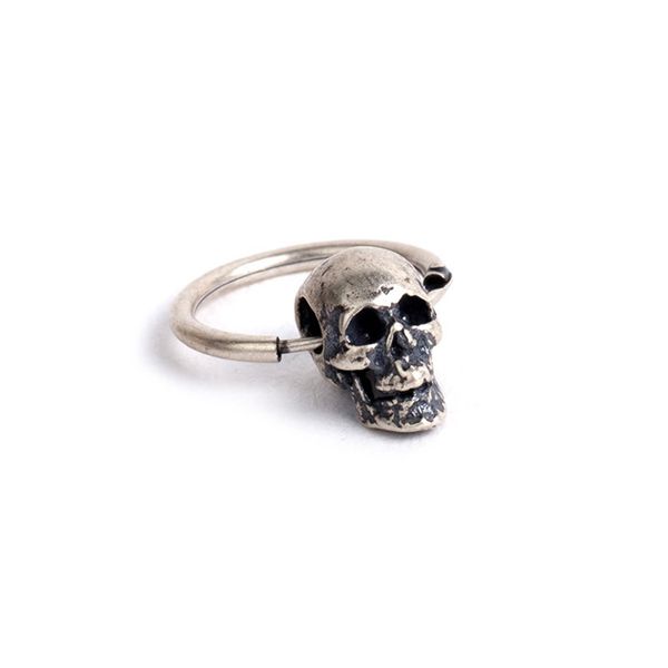 925 sterling silver skull skeleton biker men huggie hoop single earring a1344, Golden;silver
925 sterling silver skull skeleton biker men huggie hoop single earring a1344, Golden;silver