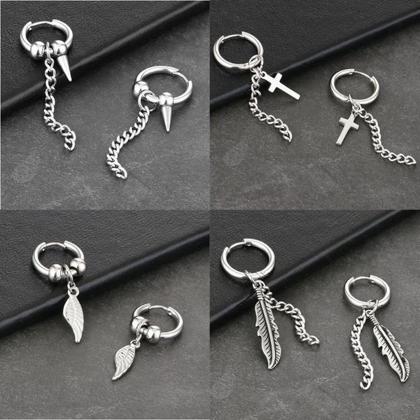 stainless steel punk hoop earrings long tassel chain women men rock hip hop leaves cone cross earrings korean jewelry, Golden;silver
stainless steel punk hoop earrings long tassel chain women men rock hip hop leaves cone cross earrings korean jewelry, Golden;silver