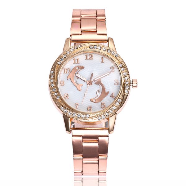 quartz women watch dolphin pattern stainless steel diamonds watches luxury fashion ladies rose gold wristwatches gifts clock, Slivery;brown
quartz women watch dolphin pattern stainless steel diamonds watches luxury fashion ladies rose gold wristwatches gifts clock, Slivery;brown