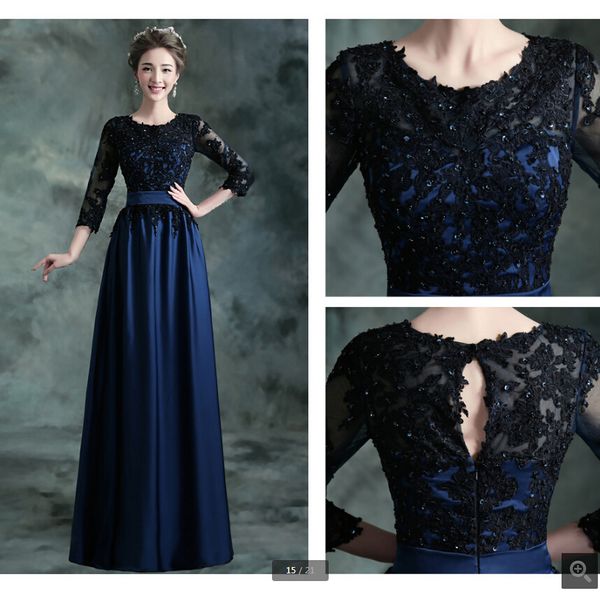robe de soiree royal blue satin a line three quarter sleeve evening dress modest lace appliques beaded sequins formal evening gowns sale, Black;red
robe de soiree royal blue satin a line three quarter sleeve evening dress modest lace appliques beaded sequins formal evening gowns sale, Black;red