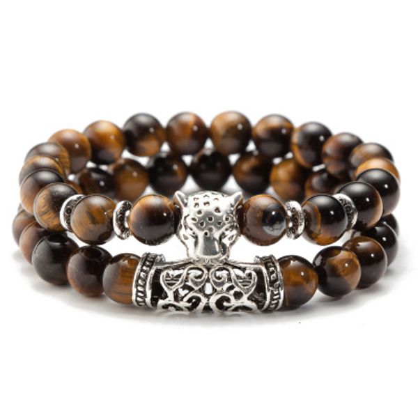 europe and the united states natural matte black volcanic lava rock bracelets beads leopard head crystal studded elastic bracelet men, Golden;silver
europe and the united states natural matte black volcanic lava rock bracelets beads leopard head crystal studded elastic bracelet men, Golden;silver