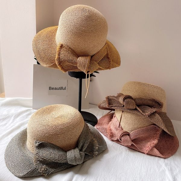 2020 light luxury lafite straw fisherman sunscreen female summer sunscreen all-match flanged basin hat elegant bowknot fisherman hat, Blue;gray
2020 light luxury lafite straw fisherman sunscreen female summer sunscreen all-match flanged basin hat elegant bowknot fisherman hat, Blue;gray