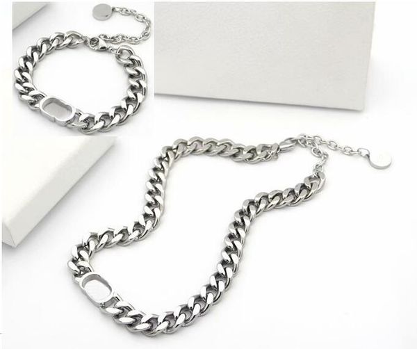europe america jewelry sets lady titanium steel engrave d letter 18k gold thick chain necklaces bracelets sets 3 color, Silver
europe america jewelry sets lady titanium steel engrave d letter 18k gold thick chain necklaces bracelets sets 3 color, Silver
