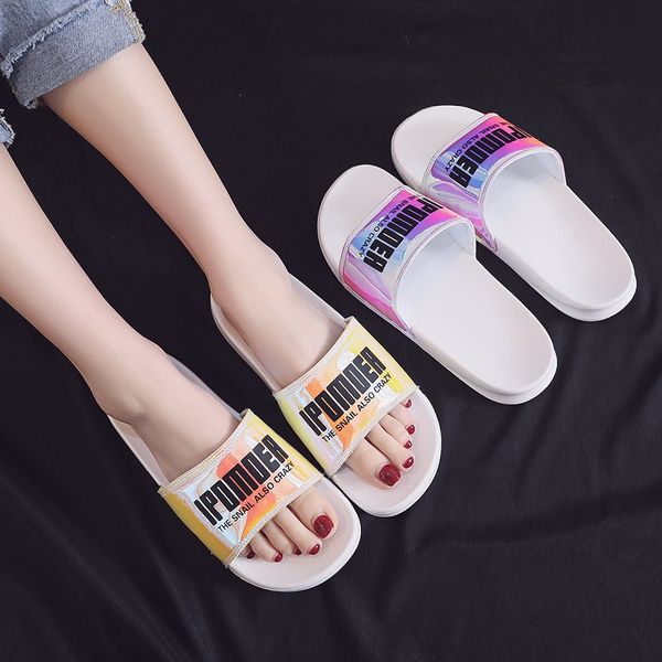women slippers summer slides mirror laser beach slides eva soft sole outdoor slide sandals women men couple home casual shoes, Black
women slippers summer slides mirror laser beach slides eva soft sole outdoor slide sandals women men couple home casual shoes, Black