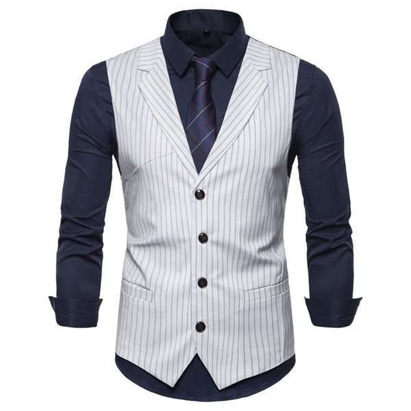 2019 summer new style single breasted striped england men' suit vest ouma business vest male, White;black
2019 summer new style single breasted striped england men' suit vest ouma business vest male, White;black