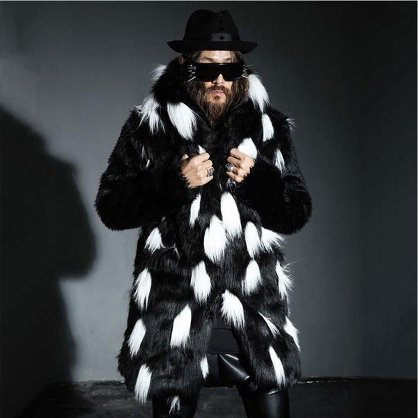new winter fashion men fur coat faux fur slim fit leather jacket,casual hooded splice long overcoat section plus size s~4xl, Black
new winter fashion men fur coat faux fur slim fit leather jacket,casual hooded splice long overcoat section plus size s~4xl, Black