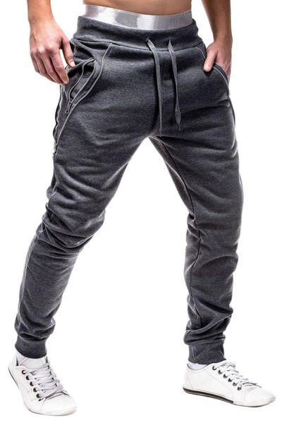 2019 autumn and winter new fashion men's casual tights straight elastic trousers feet slim slim trousers solid color stitching, Black
2019 autumn and winter new fashion men's casual tights straight elastic trousers feet slim slim trousers solid color stitching, Black