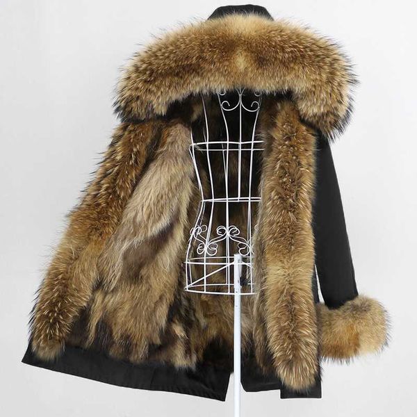 women's fur & faux oftbuy 2021 long parka winter jacket women real coat natural raccoon collar hood thick warm streetwear outerwear, Black
women's fur & faux oftbuy 2021 long parka winter jacket women real coat natural raccoon collar hood thick warm streetwear outerwear, Black