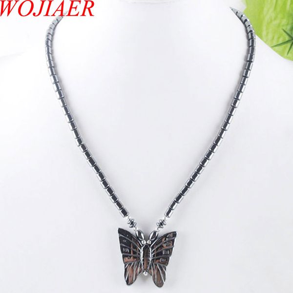wojiaer natural hematite gem stone necklace black non magnetic butterfly pendant 17 1/2 inches women jewelry f3034, Silver
wojiaer natural hematite gem stone necklace black non magnetic butterfly pendant 17 1/2 inches women jewelry f3034, Silver