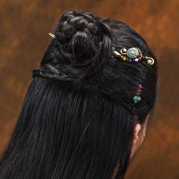 Natural Stones Vintage Jewelry Aventurine Ethnic Hair For Women Nepal Charms Copper Alloy Hair Pin Gift
Natural Stones Vintage Jewelry Aventurine Ethnic Hair For Women Nepal Charms Copper Alloy Hair Pin Gift