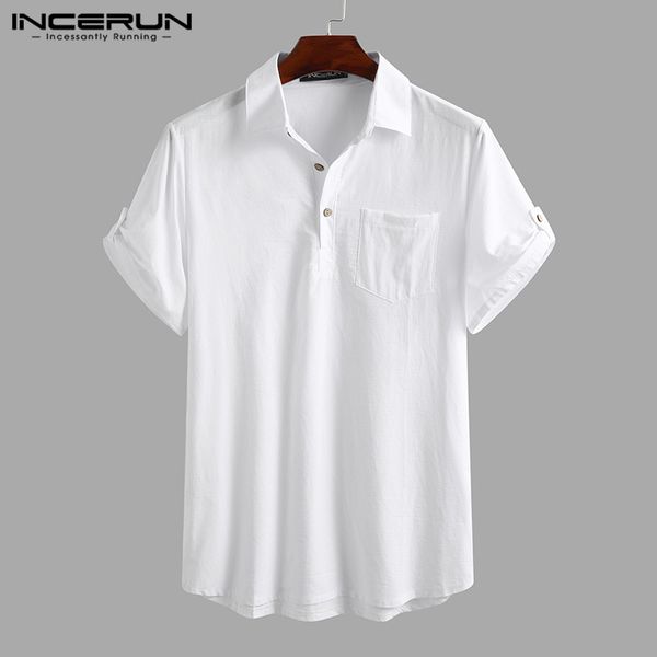 incerun 2020 cotton men shirt brand short sleeve solid breathable casual blouse harajuku lapel streetwear camisa masculina s-3xl, White;black
incerun 2020 cotton men shirt brand short sleeve solid breathable casual blouse harajuku lapel streetwear camisa masculina s-3xl, White;black