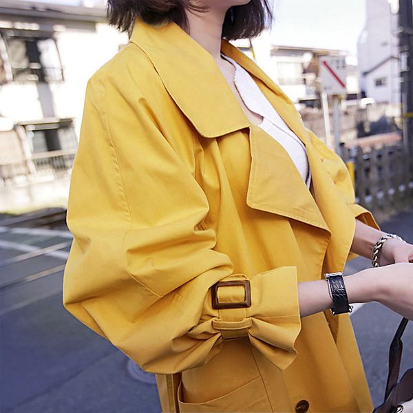 elegant women spring autumn trench coat yellow color plus size korean design fashion female long outerwear lady chic long coat, Tan;black
elegant women spring autumn trench coat yellow color plus size korean design fashion female long outerwear lady chic long coat, Tan;black